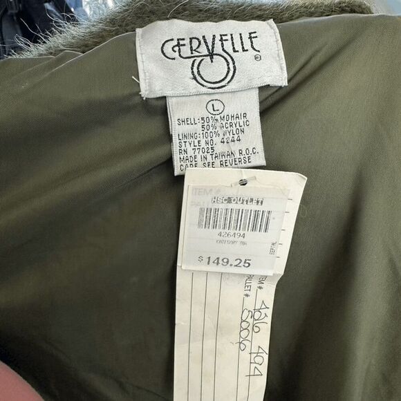 Cervelle Mohair Blend Cardigan Beaded Floral Applique Green Sweater Size L NEW - Picture 8 of 11